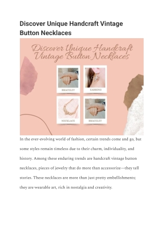 Timeless Treasures from One Vintage Button's Collection