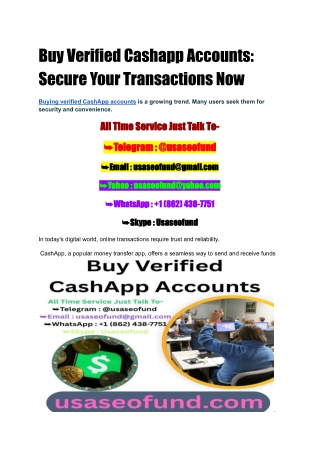 Buy Verified Cashapp Accounts_ Secure Your Transactions Now