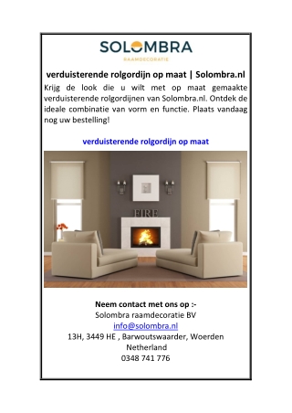 verduisterende rolgordijn op maat Solombra.nl