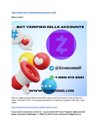 _Best To Sites How To Verified Zelle Accounts in 2025