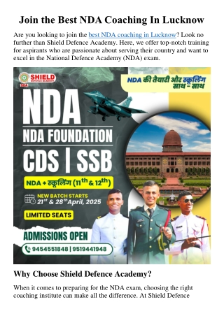 Best NDA Academy In Lucknow