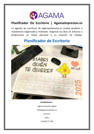 Planificador De Escritorio  Agamaimpresion.es