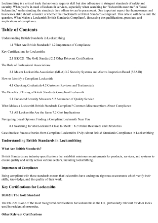 What Makes a Locksmith British Standards Compliant?