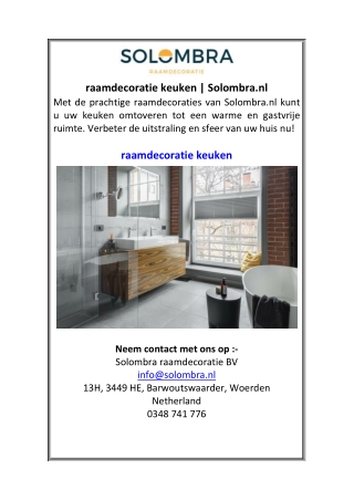raamdecoratie keuken  Solombra.nl