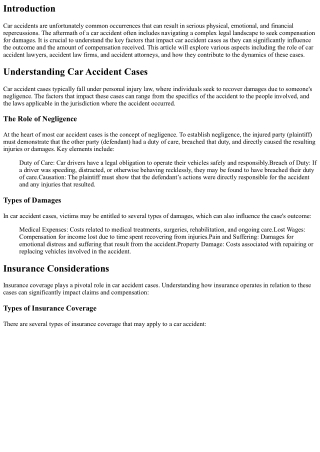 Key Factors That Impact Car Accident Cases