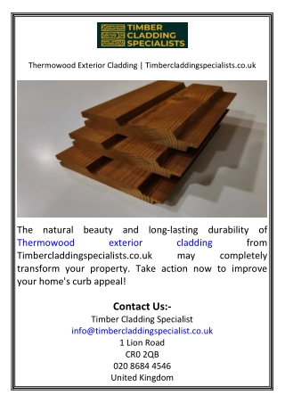 Thermowood Exterior Cladding Timbercladdingspecialists.co.uk