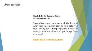 Simple Behavior Tracking Form Ahaveeducation.com