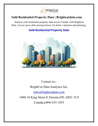 Sold Residential Property Data  Brightcatdata.com