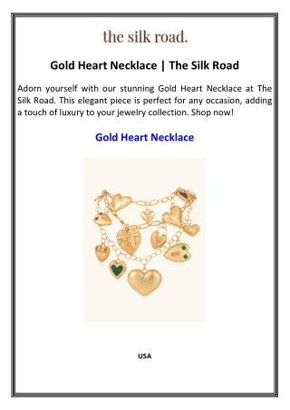 Gold Heart Necklace  The Silk Road