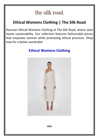 Ethical Womens Clothing  The Silk Road