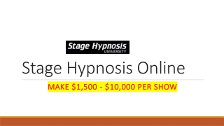 Stage Hypnosis Online | Learn Stage Hypnosis