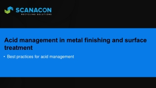 Acid management in metal finishing and surface treatment