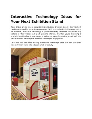 Interactive Technology Ideas for Your Next Exhibition Stand