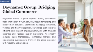 . Connecting Continents: Daynamez Group’s Global Trade Vision