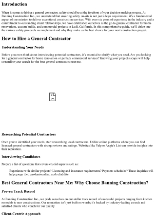 Ensuring Safety on Site Our Protocols at Banning Construction Inc.