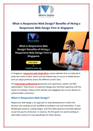 Benefits of Hiring a Responsive Web Design Firm in Singapore