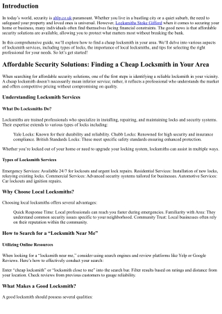 Affordable Security Solutions: Finding a Cheap Locksmith in Your Area