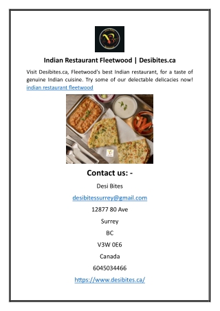 indian restaurant fleetwood