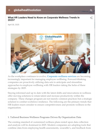 What HR Leaders Need to Know on Corporate Wellness Trends In 2025