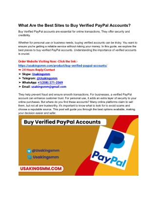 What Are the Best Sites to Buy Verified PayPal Accounts