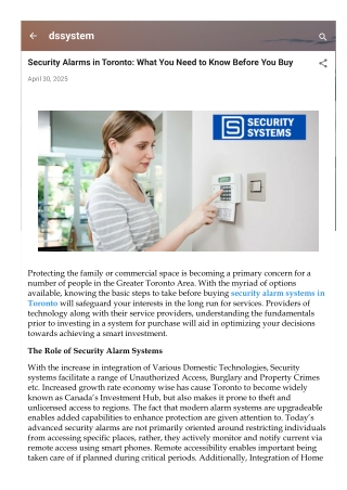 Security Alarms in Toronto What You Need to Know Before You Buy