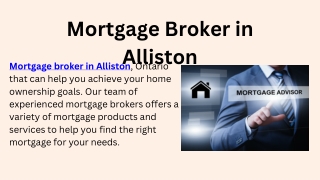 Mortgage Broker in Alliston