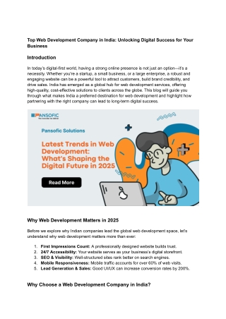 Top Web Development Company in India_ Unlocking Digital Success for Your Business