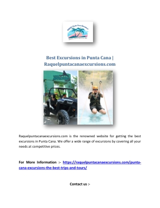Best Excursions in Punta Cana | Raquelpuntacanaexcursions.com
