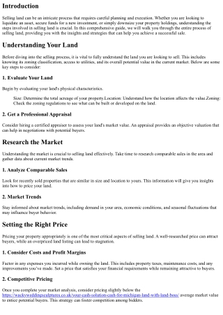 How to Sell Land: A Step-by-Step Guide