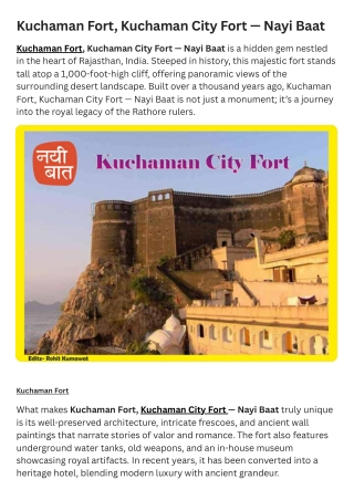 Kuchaman Fort, Kuchaman City Fort — Nayi Baat