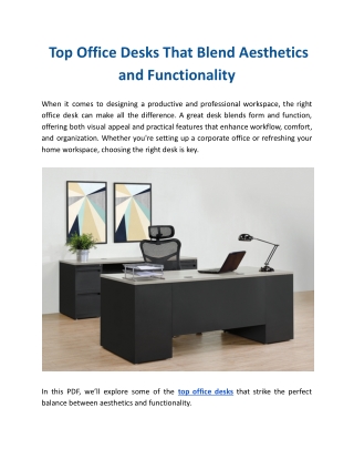 Top Office Desks That Blend Aesthetics and Functionality