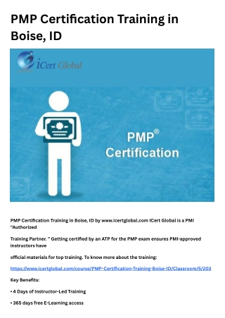 PMP Certification Training in Boise, ID