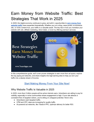 Earn Money from Website Traffic_ Best Strategies That Work in 2025