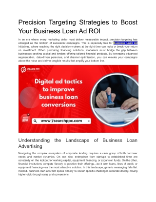 Precision Targeting Strategies to Boost Your Business Loan Ad ROI