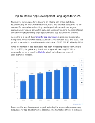 Top 15 Mobile App Development Languages for 2025