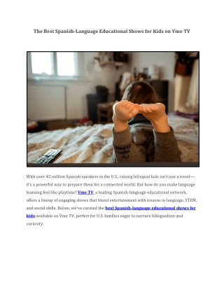 The Best Spanish-Language Educational Shows for Kids on Vme TV