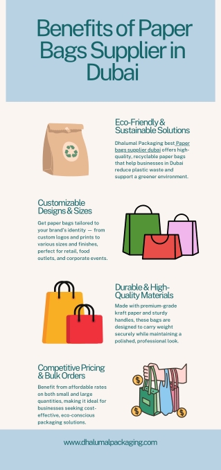 Benefits of Paper Bags Supplier Dubai | Dhalumal Packaging