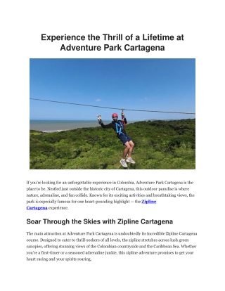 Zipline Cartagena – Adventure Park Cartagena