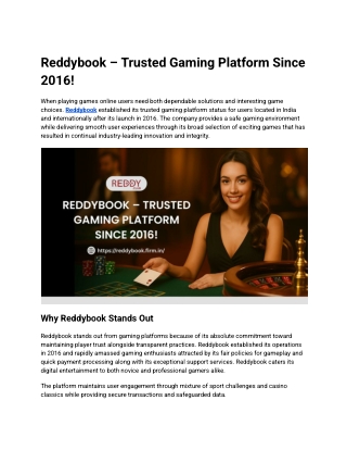 Reddybook – Trusted Gaming Platform Since 2016