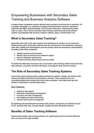 Empowering Businesses with Secondary Sales Tracking and Business Analytics Software (1)