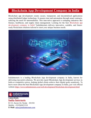 Blockchain App Development Company in India