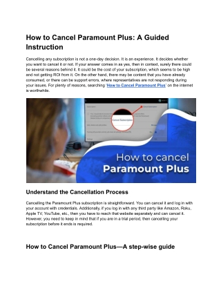 PDF How to Cancel Paramount PlHow to Cancel Paramount Pus_ A Guided Instructions