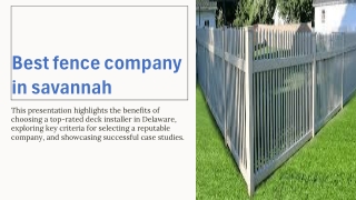 Best fence company in savannah