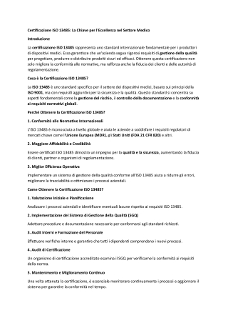 Certificazione ISO 13485 La Chiave per l'Eccellenza nel Settore Medico-02.04.2025