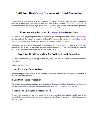 Build Your Real Estate Business With Lead Generation (1)