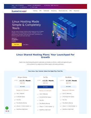 Linux Hosting Made Simple & Completely Yours