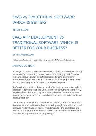 SaaS App Development vs Traditional Software: Which Is Better for Your Business?