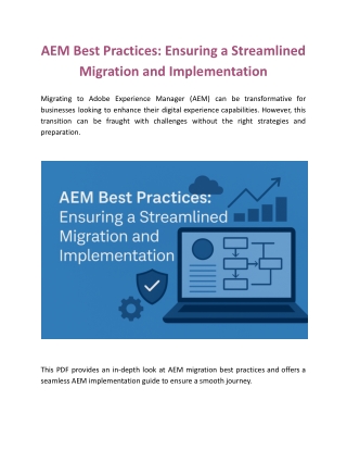 AEM Best Practices: Ensuring a Streamlined Migration and Implementation