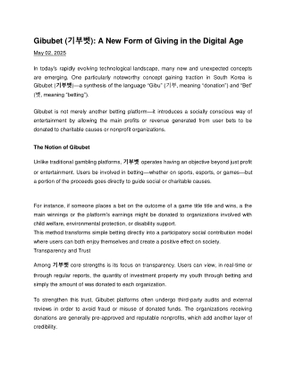 Gibubet (기부벳)  A New Form of Giving in the Digital Age