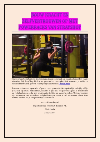 Bouw kracht en zelfvertrouwen op met powerracks van StrayShop